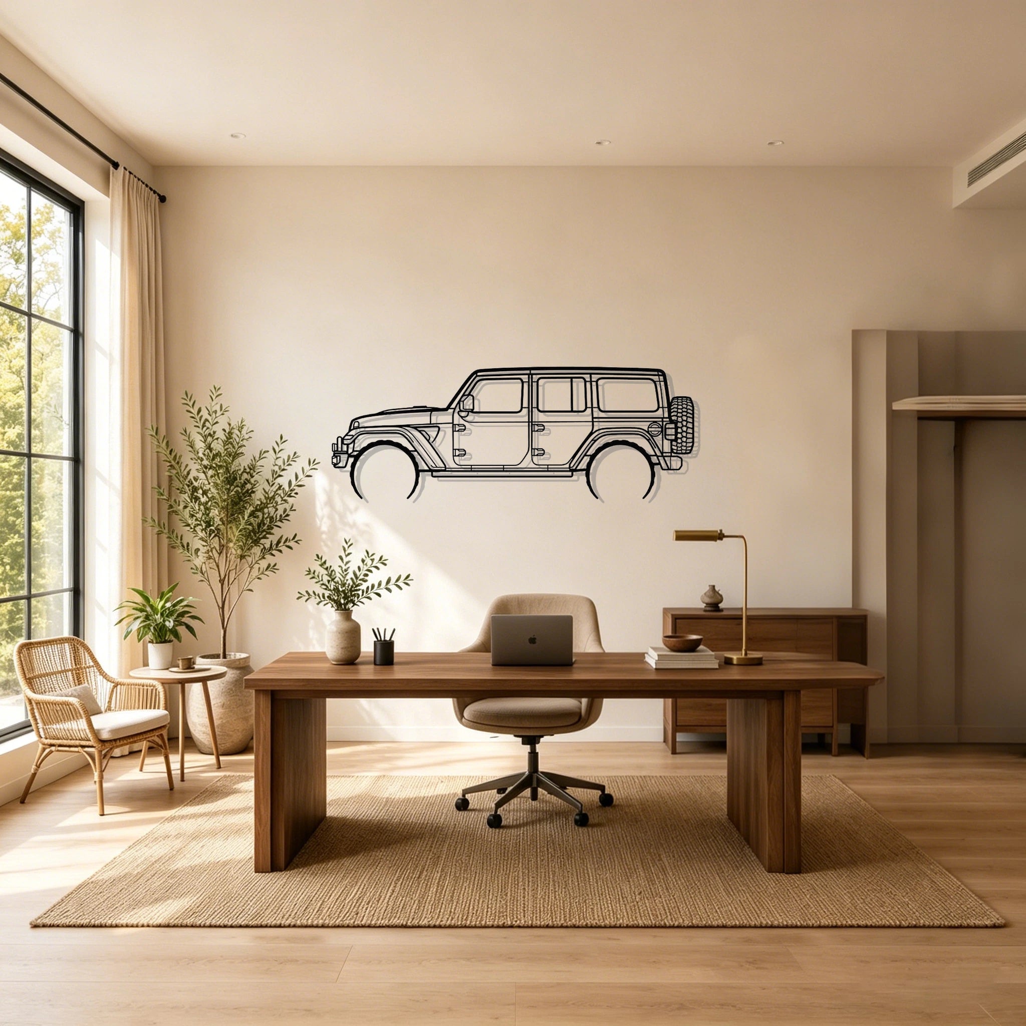 Wrangler 392 XR Detailed Silhouette Metal Wall Art - Classic Car Garage Decor