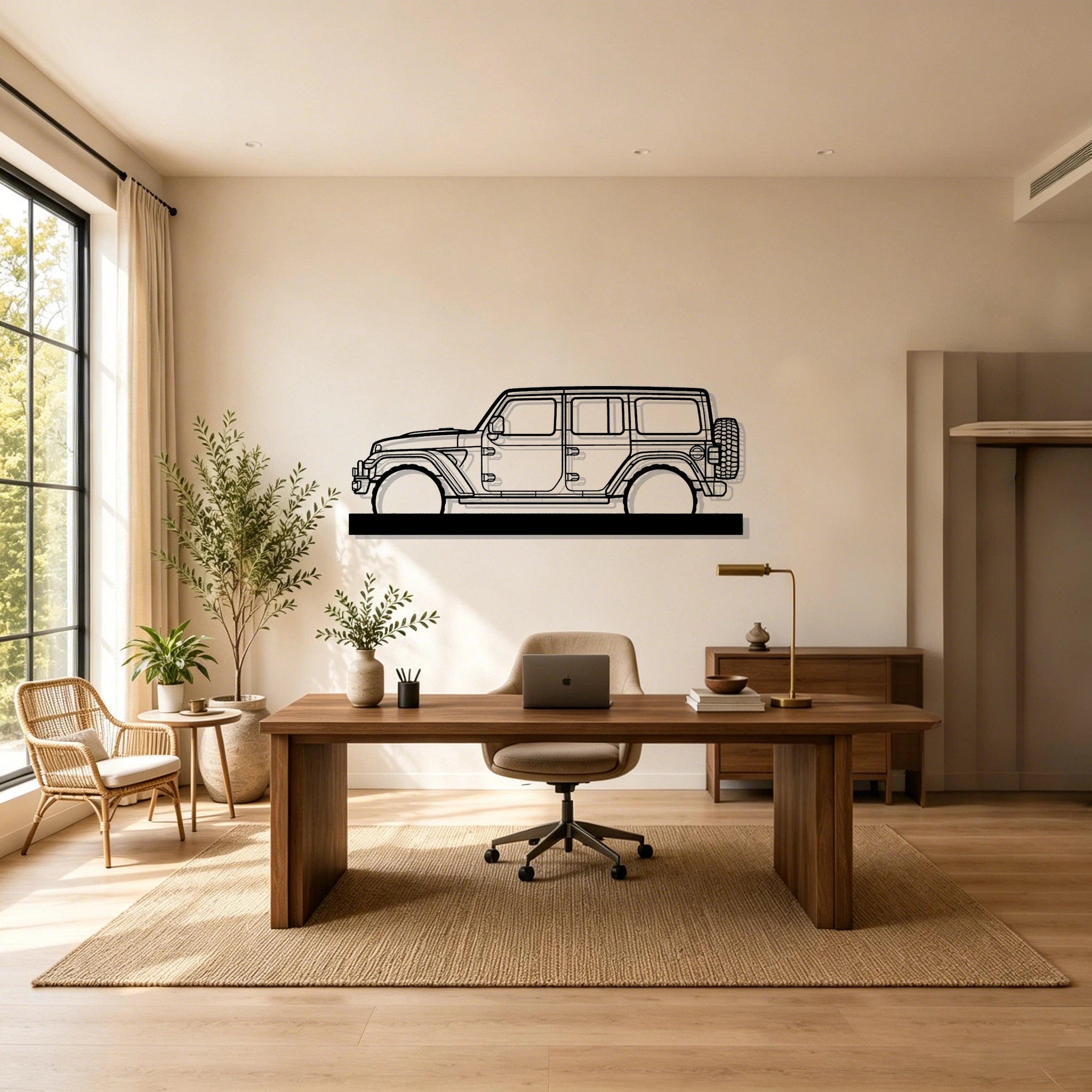 Wrangler 392 XR Silhouette Metal Art Stand - Classic Car Garage Decor