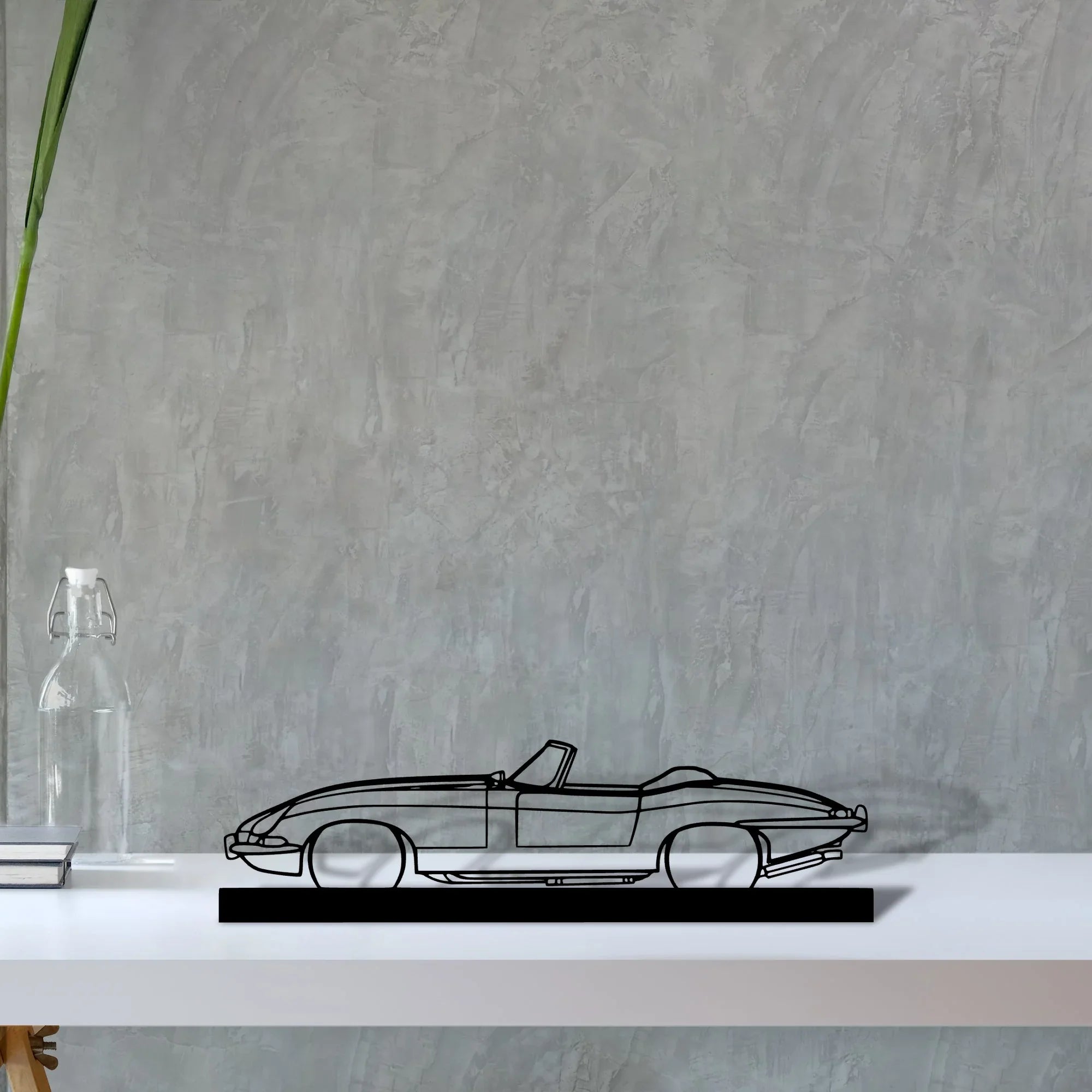xke-convertible-1967 Silhouette Metal Art Stand - Turbo Silhouette
