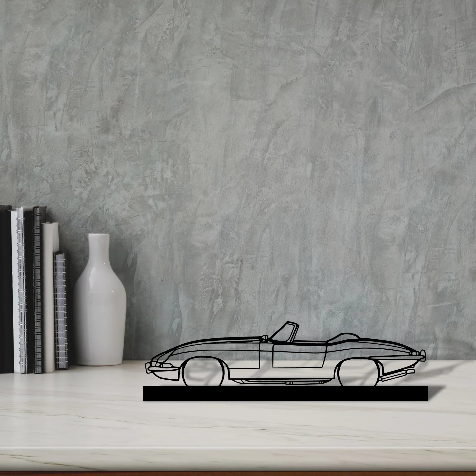 xke-convertible-1967 Silhouette Metal Art Stand - Turbo Silhouette