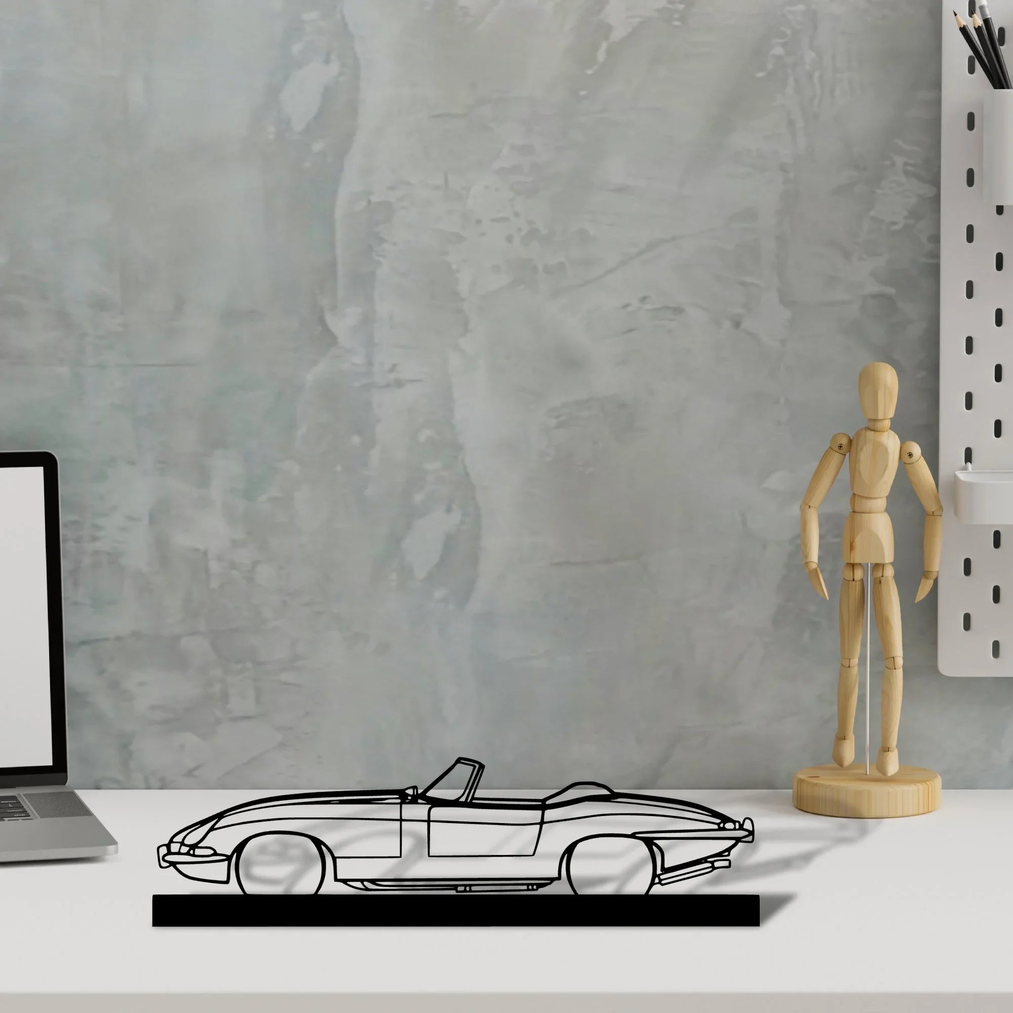 xke-convertible-1967 Silhouette Metal Art Stand - Turbo Silhouette