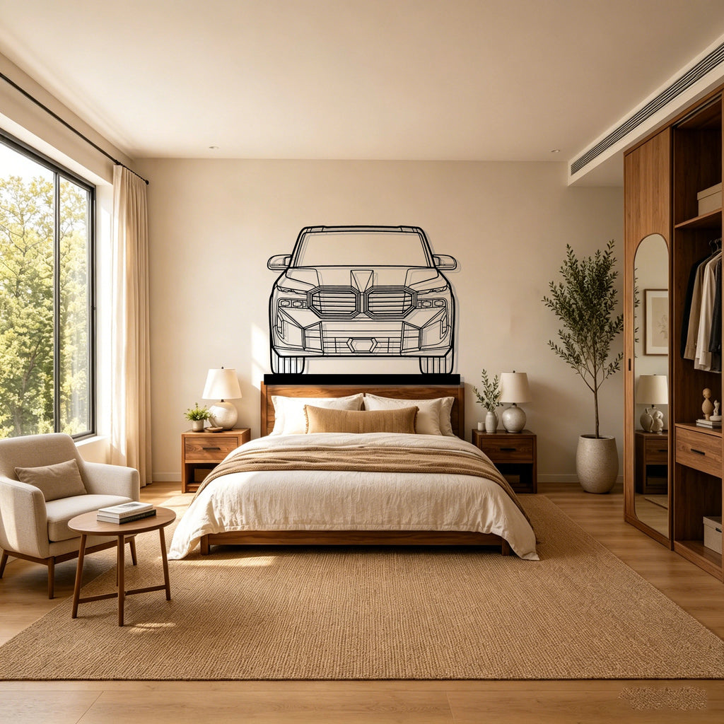 XM Front Silhouette Metal Art Stand - Classic Car Garage Decor