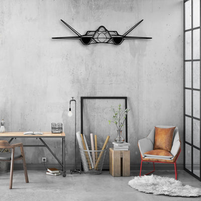 YF-23 Classic Aircraft Silhouette Metal Wall Art - Aviation Hangar Decor